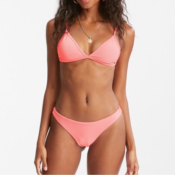 Tanlines Ceci Triangle Bikini Top & Lowrider Bottom S Sorbet color nwt in packag - Picture 1 of 9